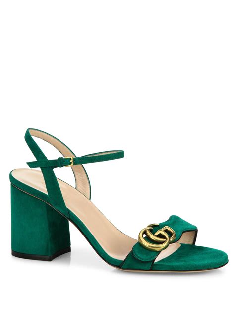 gucci green sandals|Gucci heels green sandal.